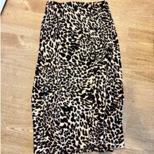 Zara Cheetah Leopard Print Midi Skirt